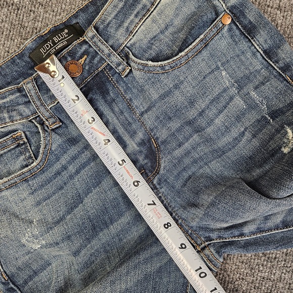 Judy Blue Bootcut Fit Jeans Women's Juniors 1 /25 Med Wash Distressed Mid Rise - Picture 5 of 10